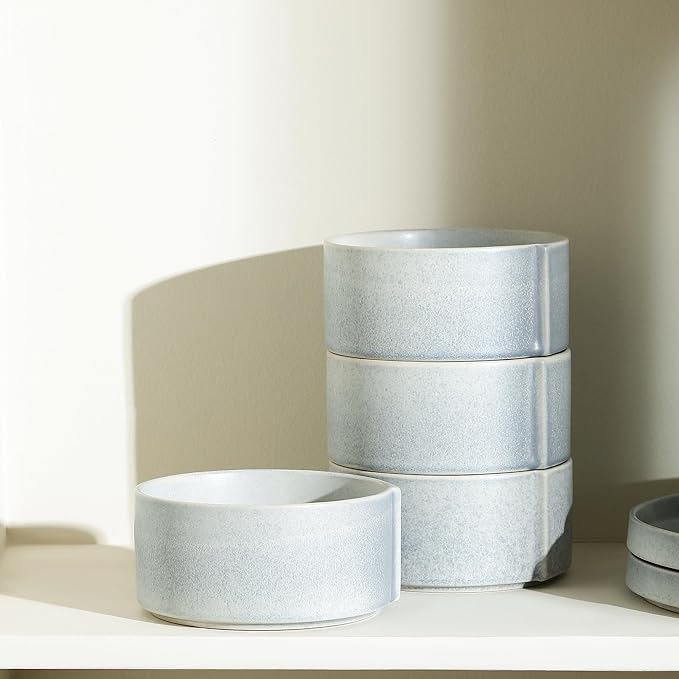 Stone Lain Bao 4-Piece Bowl Set Stoneware, Blue-Grey