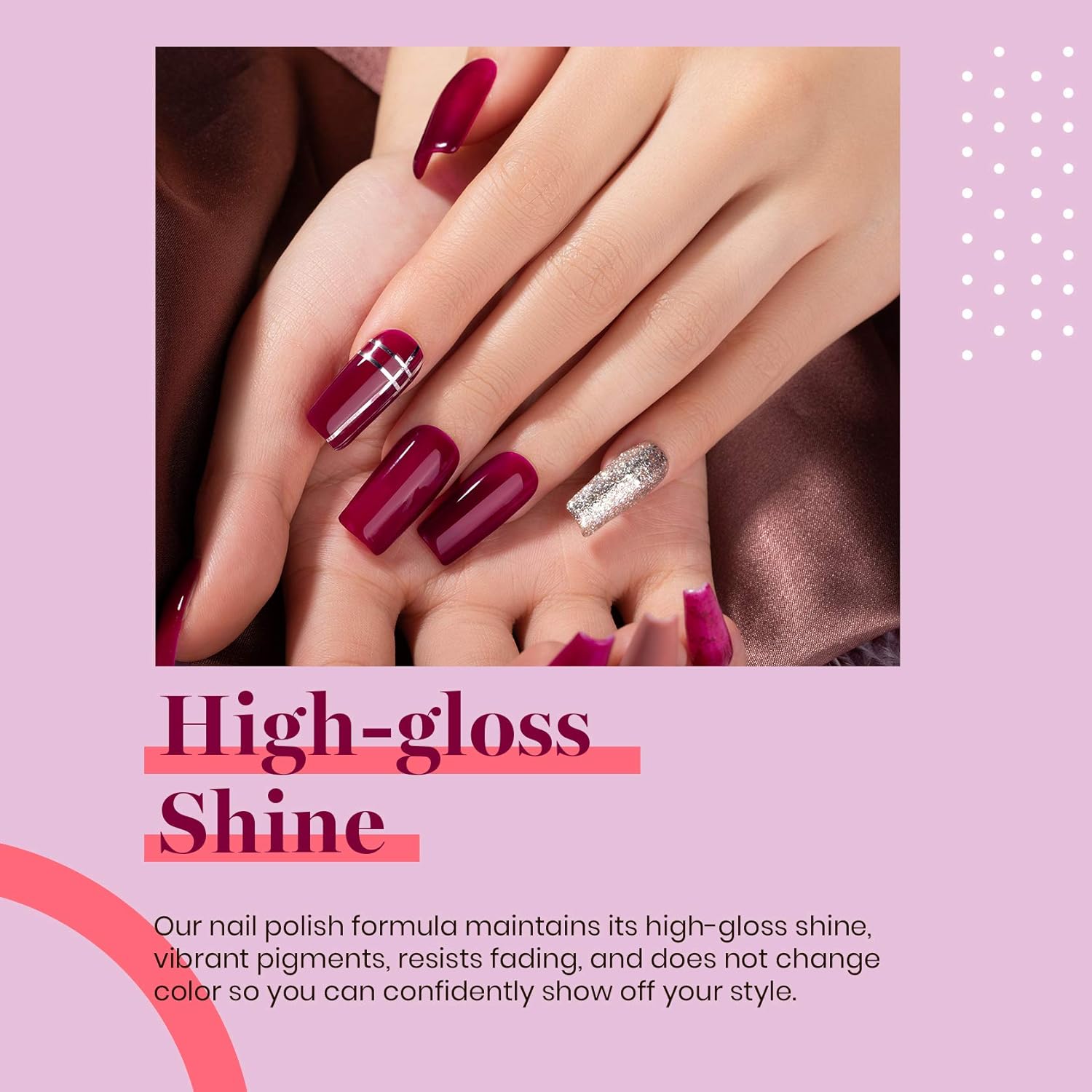 Beetles Wine Red Gel Nail Polish, Burgundy Red Plum Fall Gel Polish Soak Off Uv LED Lamp Nail Art Manicure Salon DIY Design at Home Gifts for Women 0.51 Fl Oz-BrightBean Baby