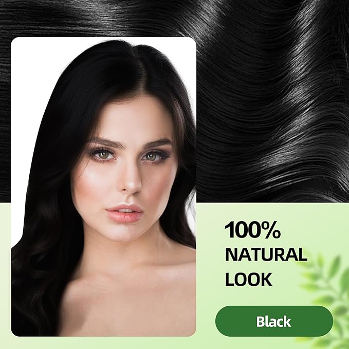 Black Hair Dye Shampoo 3 in 1 for Gray Hair Coverage Argan nut Natural Shampoo Black Hair Dye for Women & Men/Ammonia-Free 500ml-BrightBean Baby