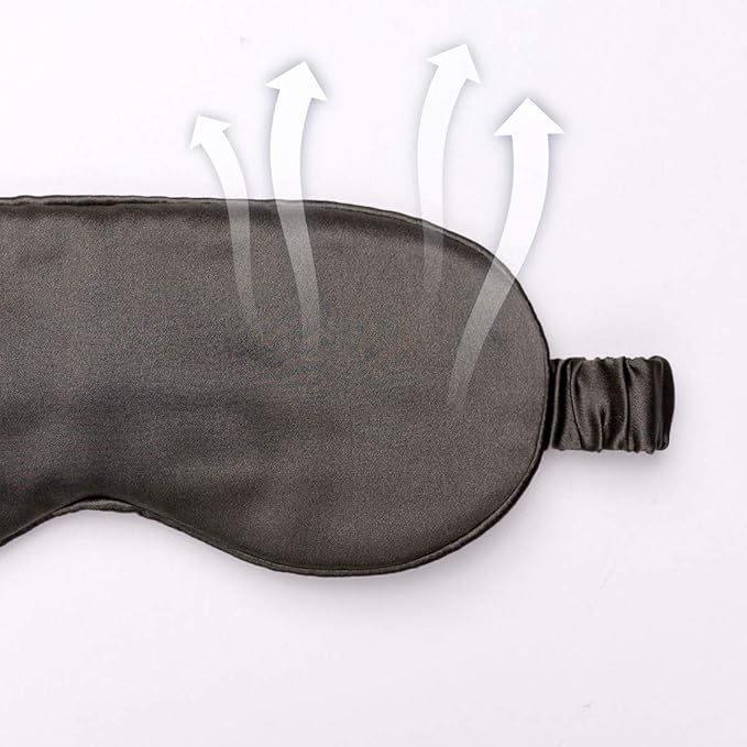 Silk Sleep Mask Light Blocking Luxury 100% Mulberry 19mm Silk Eye Mask Eye Cover Blindfold Ultra Soft Light & Comfy Anti Aging Skin Care with Travel Bag Gift Package-BrightBean Baby