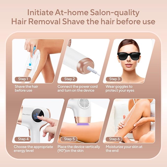 Laser Hair Removal, IPL Hair Removal for Women and Men, Hair Removal Device for Bikini Legs Armpits Arms At Home, 999,900+ Flashes Painless Effective & Long-Lasting-BrightBean Baby