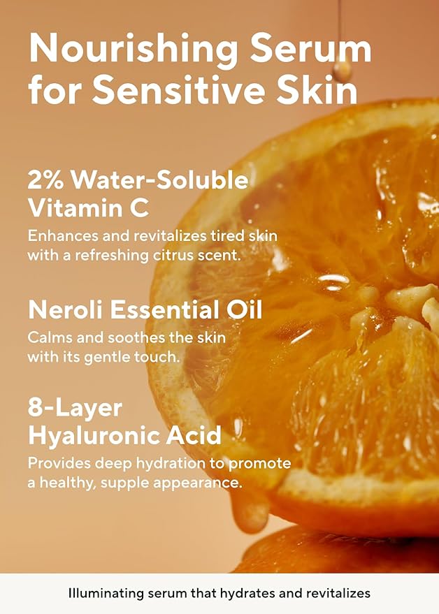 AROMATICA Glow Vita C Toning Serum Orange & Neroli 30ml/1.01 fl. oz - Orange Vitamin C Serum for Face with Hyaluronic Acid For Sensitive Skin-BrightBean Baby