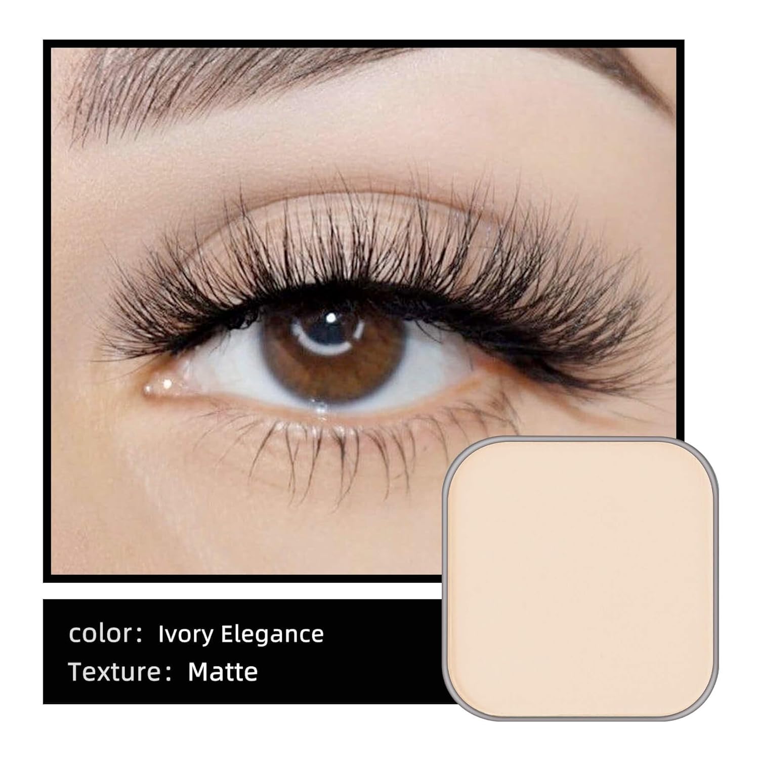 Single Matte Eyeshadow with Metal Pan, Long-lasting Natural Nude Color No-Makeup Look, Palette Refill, Base Eyeshadow Powder for Empty Magnetic Palette (Ivory Elegance)-BrightBean Baby