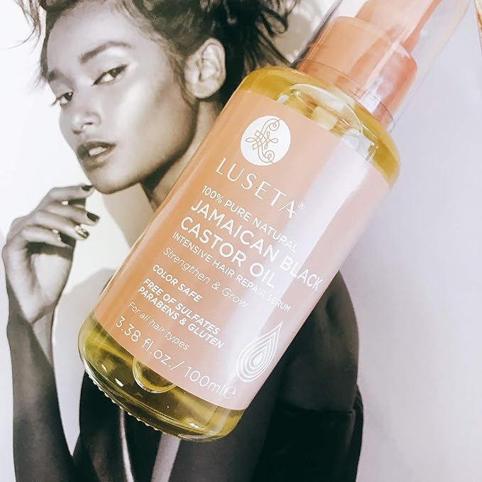 Luseta 100% Pure Natural Jamaican Black Castor Oil Hair Oil, Moisturizing & Healing, For Hair Growth 3.38oz-BrightBean Baby