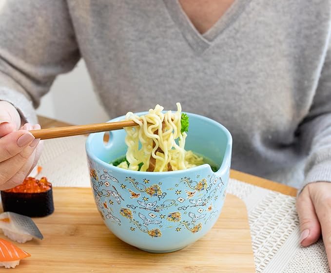 Toynk Harry Potter Hogwarts Icons Ceramic Dinnerware Set | Includes 20-Ounce Ramen Noodle Bowl and Wooden Chopsticks