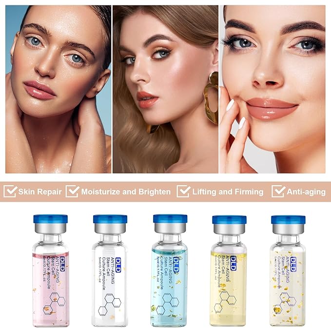 BB Facial Glow Starter Kit Facial Pigment Serum Treatment Kit,Anti-Aging Serum Pigments Set for Micro-needling Skin Treatment 10 Vials 5ml Hyaluronic Acid Ampoule foundation Essence Skin-BrightBean Baby