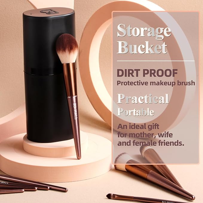 BS-MALL Makeup Brush Set 18 Pcs Premium Synthetic Foundation Powder Concealers Eye shadows Blush Makeup Brushes with black case (B-Brown)-BrightBean Baby