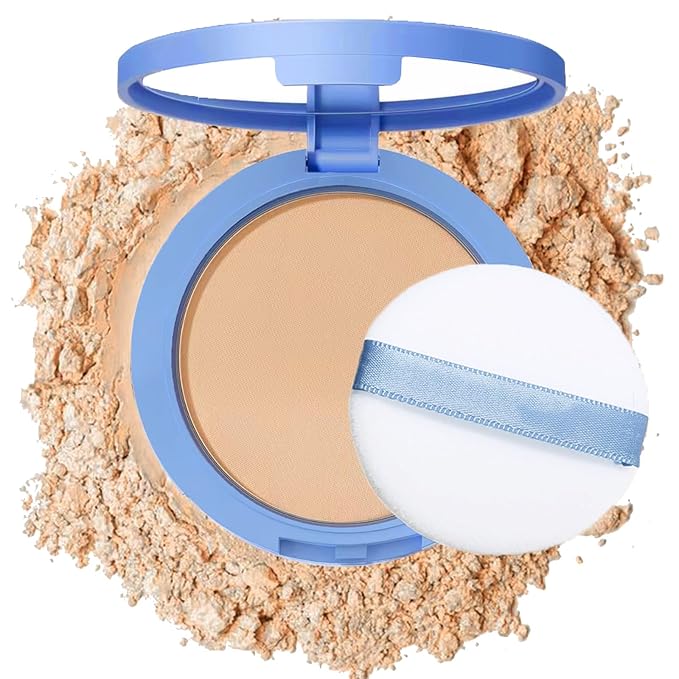 Oil Control Face Pressed Powder,Matte Smooth Flawless Setting Powder Makeup,Waterproof Long Lasting Finishing Powder,Cruelty Free Lightweight Face Cosmetics,0.35Oz(NATURAL BEIGE)-BrightBean Baby