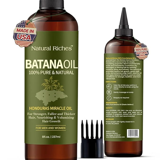 Natural Riches Unrefined Organic Batana Oil, 8 fl oz, 100% Pure & Natural, Cold pressed Honduras Miracle Oil for Hair Growth.-BrightBean Baby