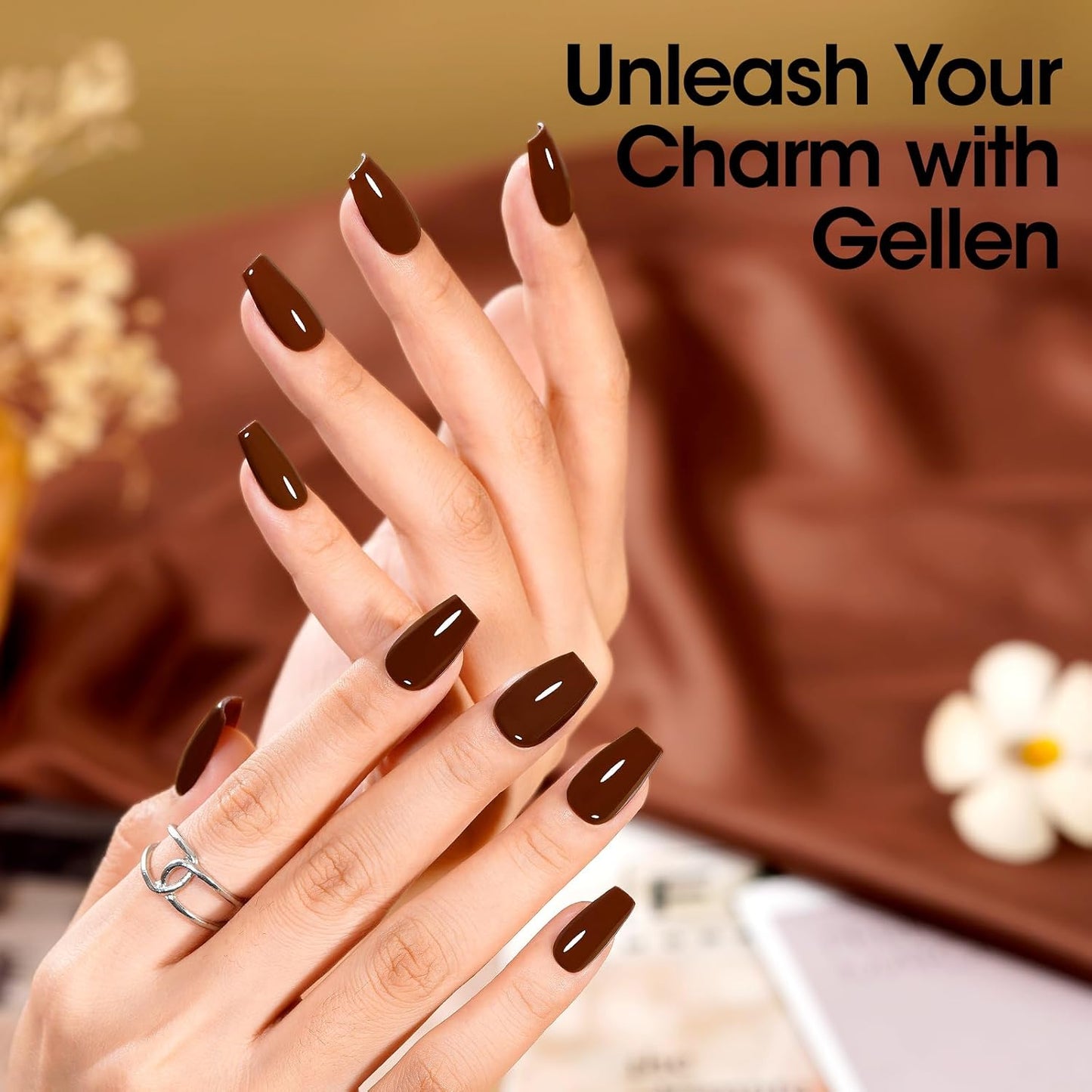 Gellen Brown Gel Nail Polish 18 ML Dark Brown Gel Polish Chocolate Coffee Nail Polish Gel Fall Winter Soak Off U V LED Nail Lamp Gel Polish for French Nails Home Salon DIY Manicure, 0.61 Fl Oz-BrightBean Baby