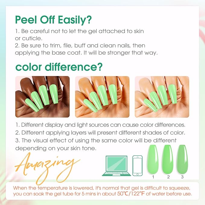 ROSALIND 8PCS Poly Nail Gel Kit with Mini Nail Lamp Clear Nude Poly Nails Gel Kit Starter Kit Nude Pink Nail Extensions Gel Set-BrightBean Baby