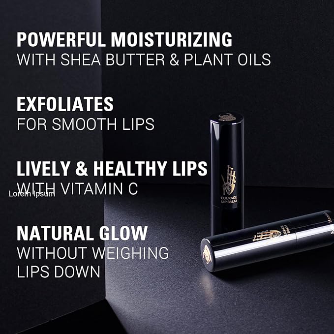 Courage Lip Balm – Hydrating Lip Balm for Men - Shea Butter & Cica to Moisturize & Soothe Dry, Chapped Lips – Anti Aging Lip Moisturizer to Restore Radiance and Improve Softness of Lips, 0.12oz.-BrightBean Baby