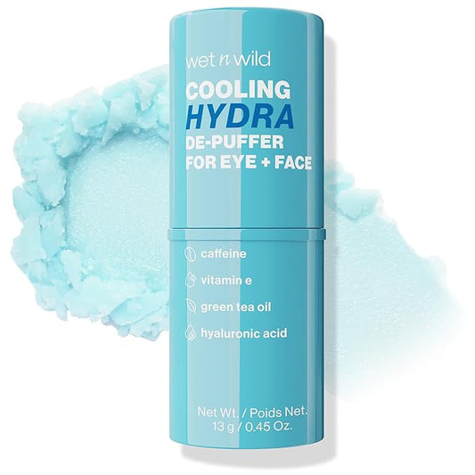 wet n wild Cooling Hydra De-Puffer, Soothing Face Makeup Primer Stick with Vitamin E & Caffeine, Instant Skin Refreshments for All Skin Types and Complexions, Vegan & Cruelty-Free-BrightBean Baby