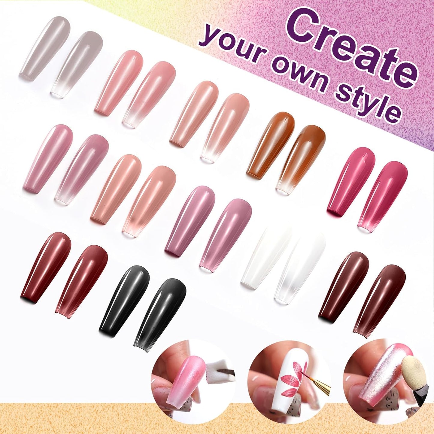 Gradient Painting Gel, 12 Colors Ombre Nail Polish for Pigmented Pat Painting Gel French Manicure No-wipe Soak of UV DIY Art Home Salon Palette Palette Velvet Sonnet-BrightBean Baby