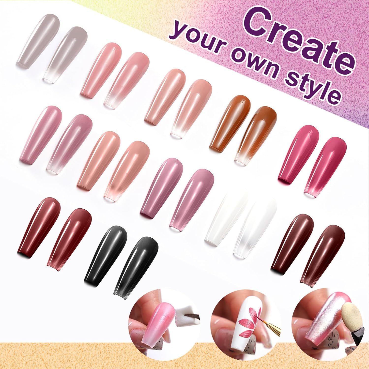 Gradient Painting Gel, 12 Colors Ombre Nail Polish for Pigmented Pat Painting Gel French Manicure No-wipe Soak of UV DIY Art Home Salon Palette Palette Velvet Sonnet-BrightBean Baby