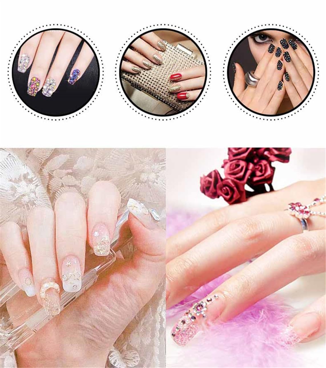 4500 Pcs SS6 2mm AB Flatback Rhinestones for Nails Art Crafts Glitter Round Shine Gems Crystals DIY Clothes Shoes （Champagne AB）-BrightBean Baby