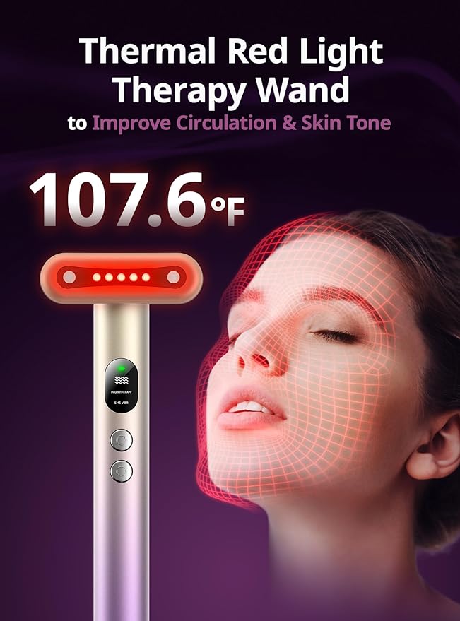 Red-Light-Therapy-for-Face,9 in 1 LED Light Therapy Eye Equipment for Skin Care, Red Light Therapy Face Massager Eye Beauty Skincare Rejuvenation Tool Microcurrent Facial Device Gift for Women at Home-BrightBean Baby