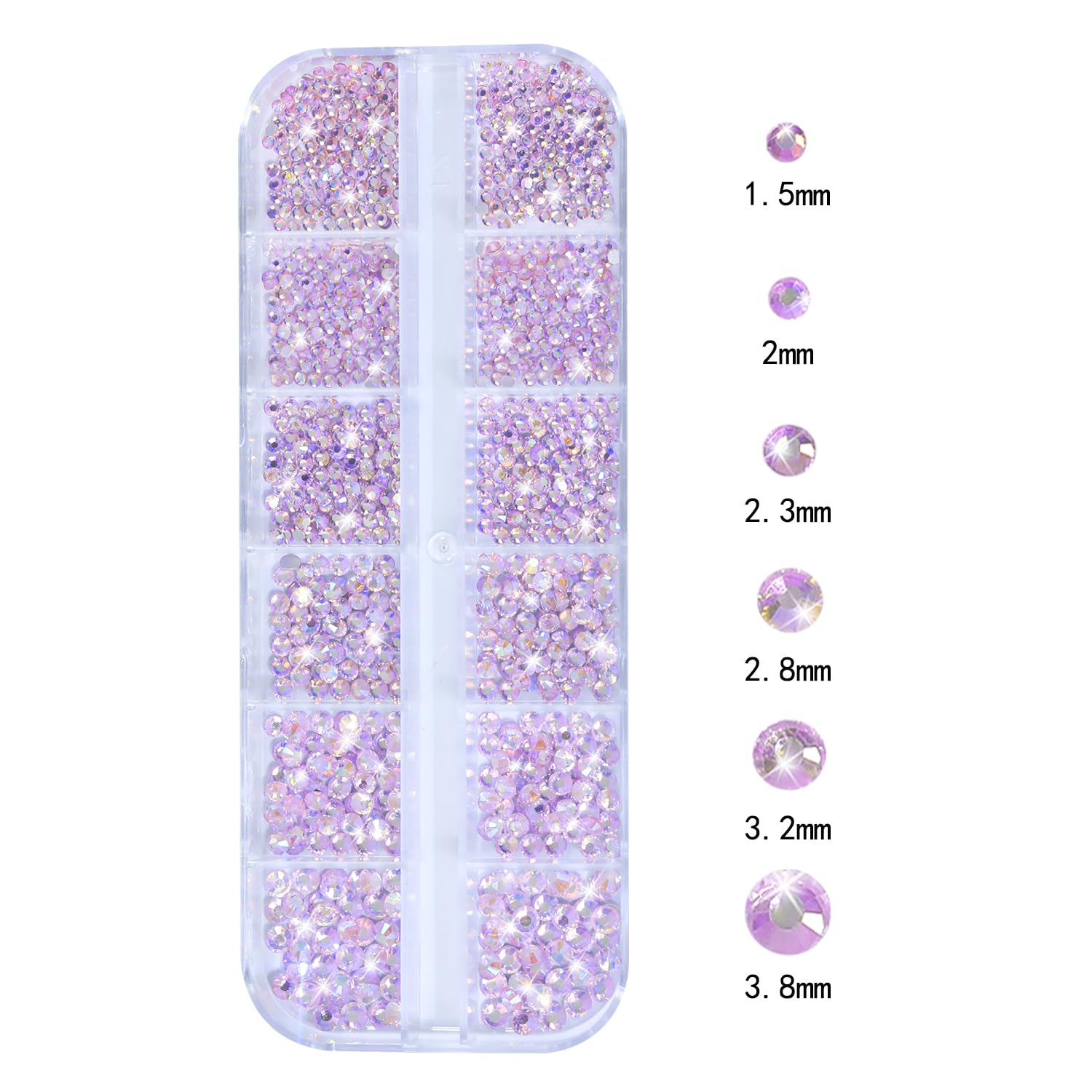 HNUIX Nail Rhinestones - 1600pcs 3D Multi Shape Size Crystal, Pink AB Nail Gems, Flat Back, with Kit, for Nail Art, DIY Decorations-BrightBean Baby