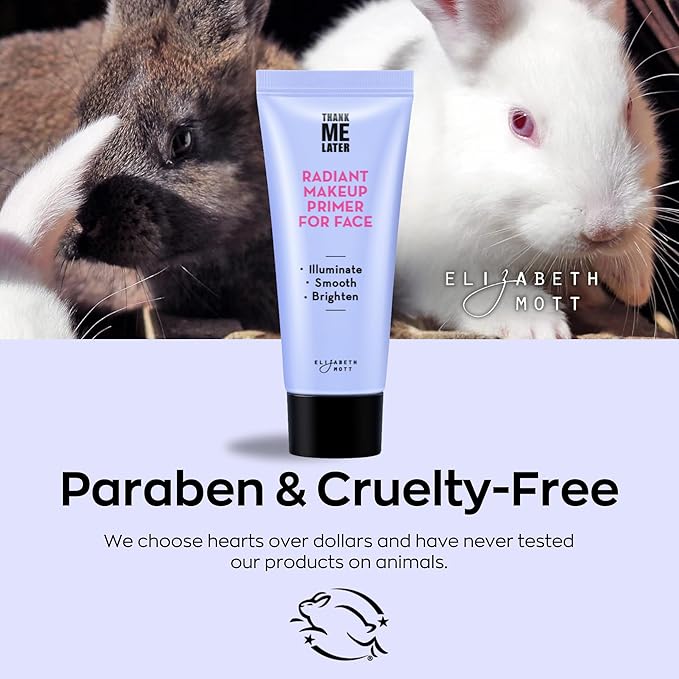 Elizabeth Mott Thank Me Later Radiant Face Primer - Illuminating & Hydrating Makeup Base with Niacinamide for Dewy Skin - Long-Lasting, Oil-Free Formula, Lightweight & Cruelty-Free, 30g-BrightBean Baby