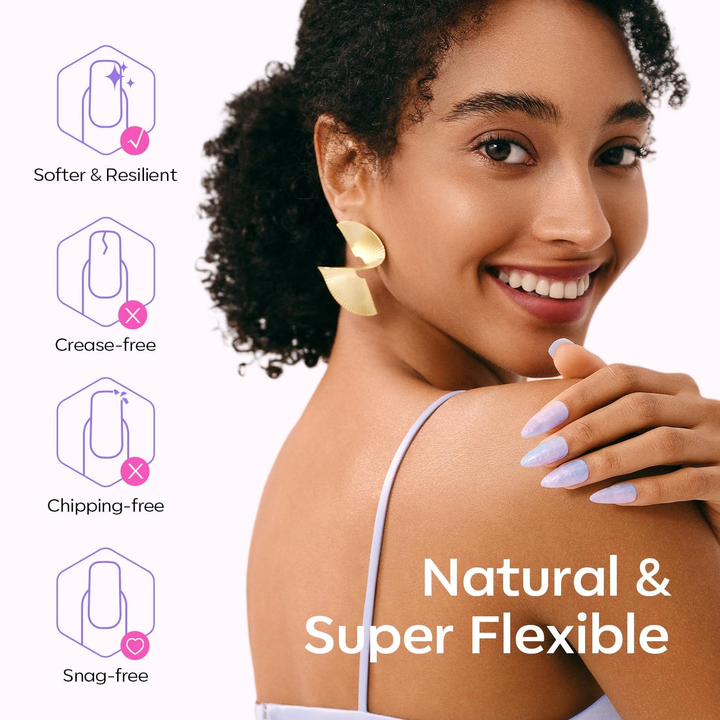 modelones Pointed Almond Nail Tips, Medium Pre-shaped Soft Gel Tips Fake Nails False Acrylic Clear Full Cover Press on Extension Gel Kit Manicure DIY at Home 216PCS 12Sizes-BrightBean Baby