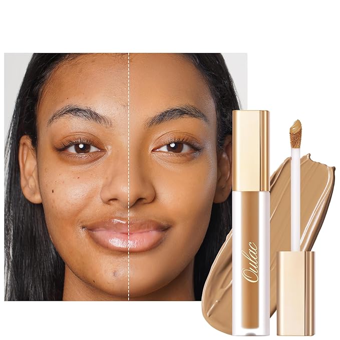 Oulac Concealer Full Coverage, Concealer Stick for Dark Circles, Hydrating Concealer Infused with Hyaluronic Acid, Lightweight, Long Lasting, Vegan Concealer 3.8ml, Shade: C7 Olive-BrightBean Baby