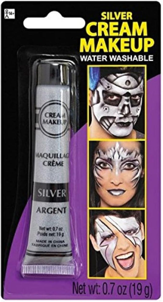amscan Silver Metallic Cream Make Up - 0.7 Oz, 1 Pc-BrightBean Baby