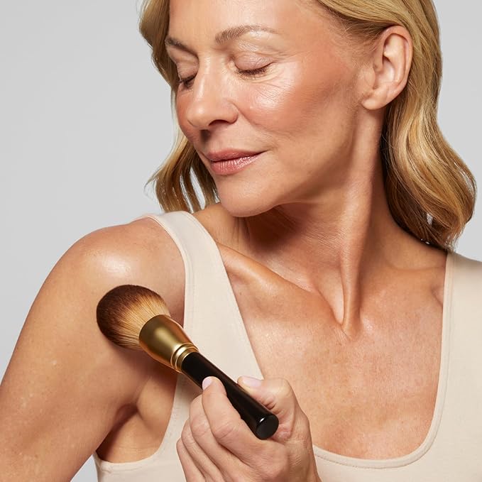 LAURA GELLER NEW YORK Classic Bronzer Brush | Fluffy Powder Brush, Contour & Define, Vegan Bristles-BrightBean Baby
