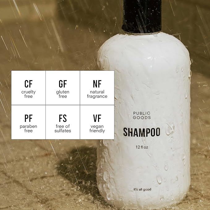 Public Goods Shampoo for Women & Men | Natural Gentle Shampoo to Cleanse & Nourish All Hair Types | Made with Organic Essential Oils | Sulfate & Paraben Free | Vegan | Made in Canada | 12 Fl Oz Bottle-BrightBean Baby