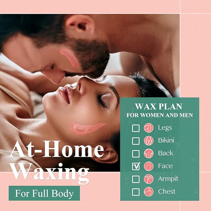 Hard Wax Beads, 1lb Wax Beans for Hair Removal Sensitive Skin with Rose Formula, Perfect for Full Body, Facial, Brazilian Bikini, and Legs at Home Wax Refill for Women Men (pink)-BrightBean Baby