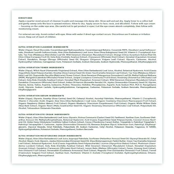 Tree of Life Hydrating Anti-Aging Moisturizing Complete Regimen, includes Face Cleanser (4 Fl Oz), Toner (4 Fl Oz), Serum (1 Fl Oz), Face and Body Cream (4 Oz) and Eye Cream (0.5 Fl Oz)-BrightBean Baby