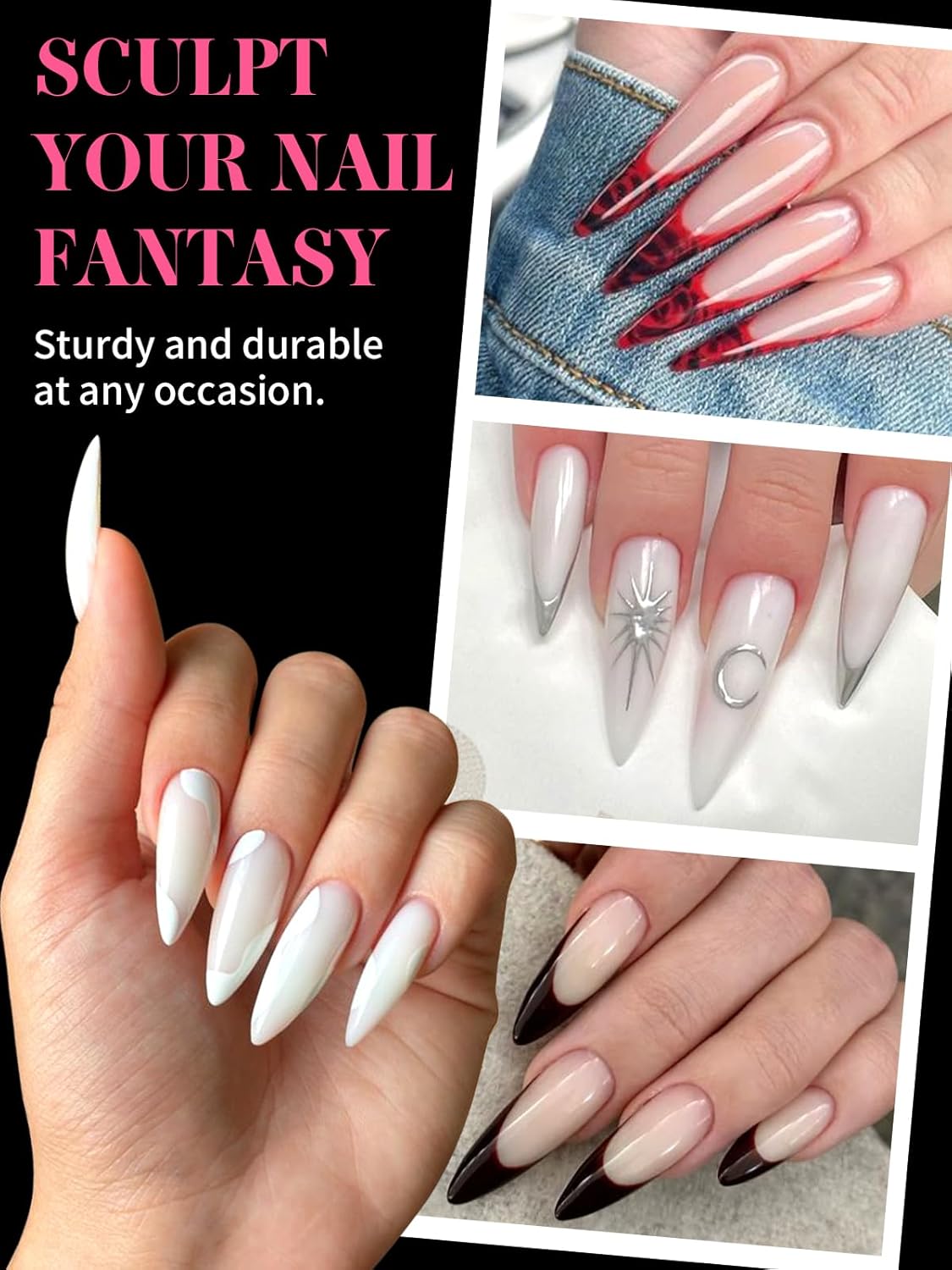 EBANKU Dual Nail Forms for Poly Extension Gel, 288 PCS Nail Forms Reusable Acrylic Nail Molds Sets, 12 Sizes Nail Extension Forms for Builder Gel Manicure Nail Art Design Salon DIY-BrightBean Baby