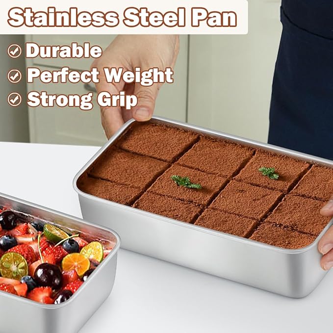 LIANYU 4 Pack Loaf Pans for Baking Bread, 9x5 Inch Bread Pan, Stainless Steel Meatloaf Baking Loaf Tin for Homemade Banana Sourdough, Dishwasher Safe