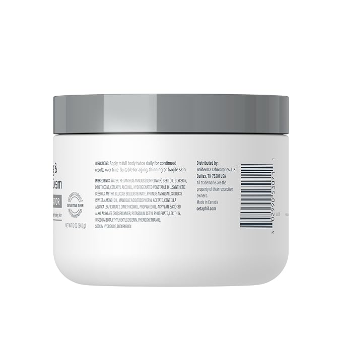 Cetaphil Skin Activator Hydrating & Firming Body Cream 12oz, Mandelic Acid (AHA) and Centella Asiatica (CICA) Cream, Hydrates and Firms Aging Skin, Anti-Aging Skin Care, 12 oz-BrightBean Baby