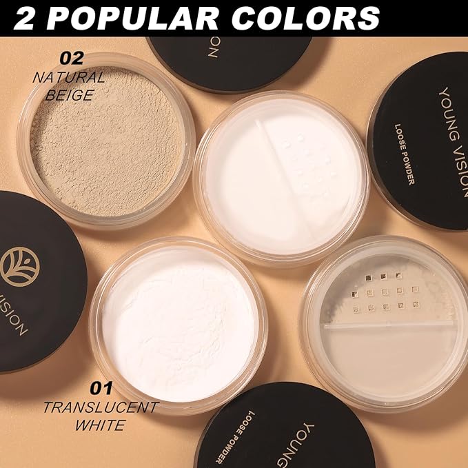 YOUNG VISION Flawless Finish Loose Powder - Translucent Setting Powder, Blurs Fine Lines & Imperfections, Lightweight, Long-Lasting, Suitable for All Skin Types, Makeup Essential…-BrightBean Baby