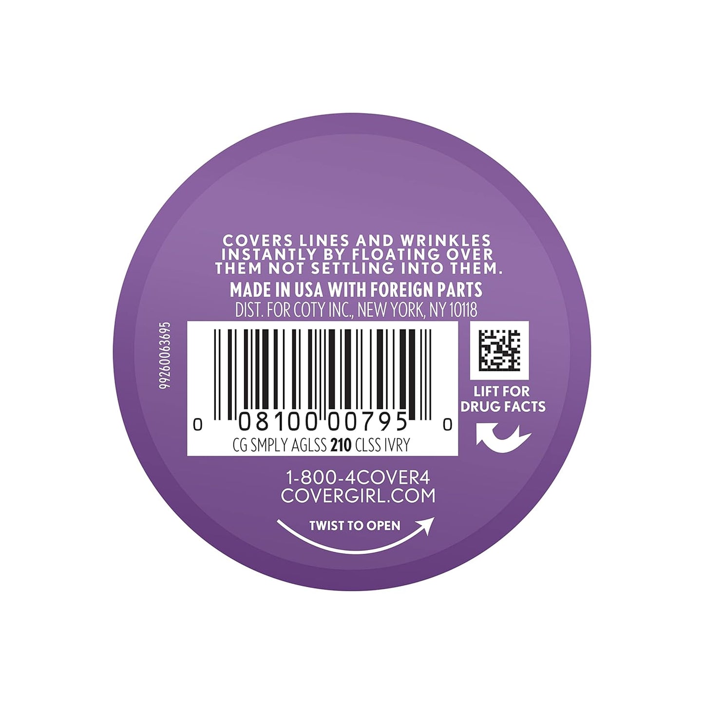 COVERGIRL+OLAY Simply Ageless Instant Wrinkle-Defying Foundation, 210 Classic Ivory, 0.44 Fl Oz (Pack of 1)-BrightBean Baby