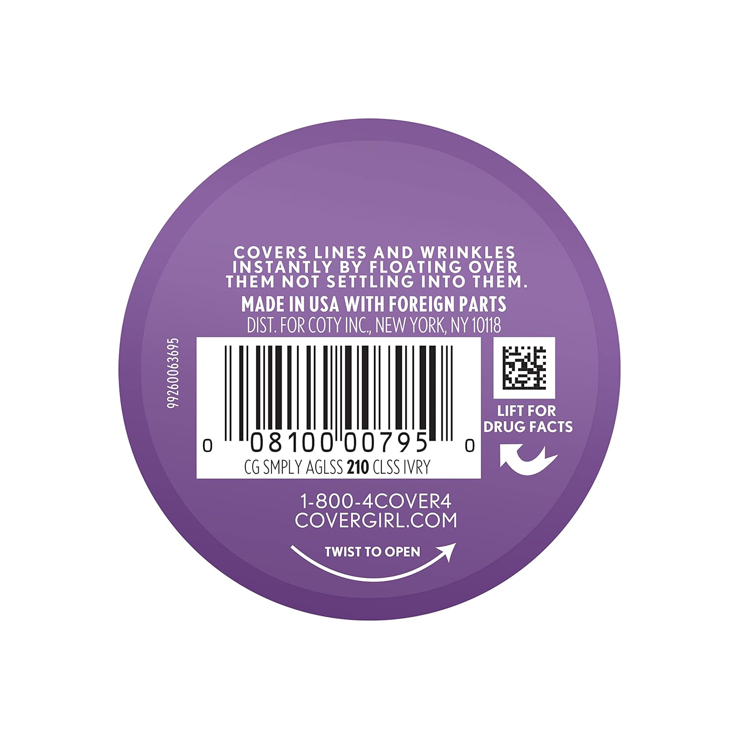 COVERGIRL+OLAY Simply Ageless Instant Wrinkle-Defying Foundation, 210 Classic Ivory, 0.44 Fl Oz (Pack of 1)-BrightBean Baby