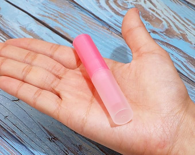 0.14oz Empty Flavored Lip Balm Container Tubes Plastic Homemade Moisturizing Lip Stick with Caps Bulk Fit for Women Adult DIY Making Supplies, 25 Count (Red)-BrightBean Baby