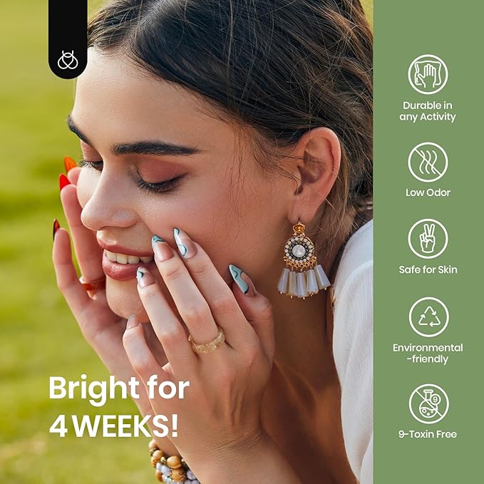 Beetles Green Gel Nail Polish Set - 6 Colors Green Gray Blue Glitter Nail Gel Polish Soak off Uv Gel Nail Art Manicure Gifts for Women-BrightBean Baby