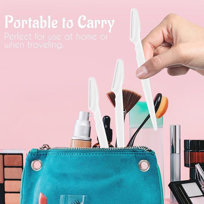 6 Pcs White Eyebrow Razor, Face Razors Multipurpose, Facial Razors for Women Men, Eyebrow Trimmers Shaver with Protective Cover, Dermaplaning Tools for Face Body Use, Facial Hair Removal Tools-BrightBean Baby