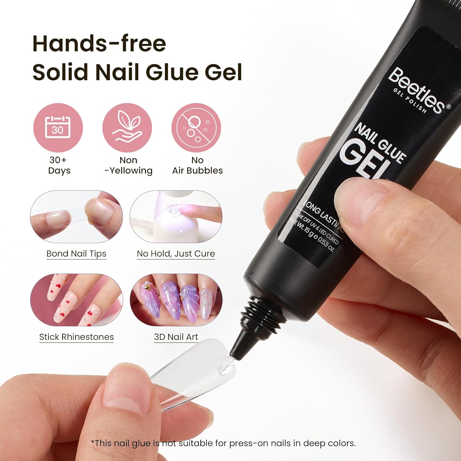 Beetles Gel Nail Kit Long Coffin with Nail Dehydrator and Primer, 576Pcs Half Matte Etch-X Gel Nail Tips Solid Nail Glue Mini Nail Lamp Acrylic Nail Tips Easy DIY Nail Extension Set Gift for Women-BrightBean Baby
