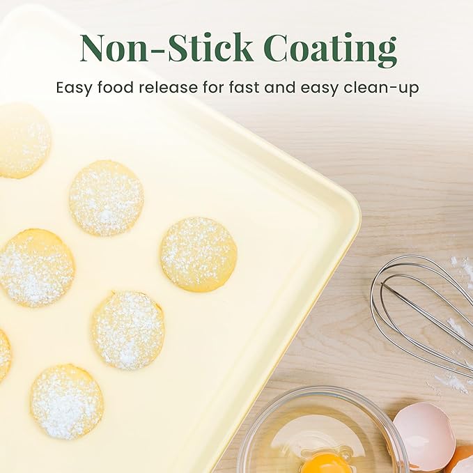 Larder & Vine 8-Piece Bakeware Set | Non-Stick Baking Set with Ceramic Finish | PFAS, PFOA, PTFE, and BPA Free Baking Essentials | Baking Sheets, Muffin Tins and Assorted Baking Pans | Limoncello