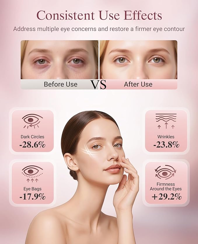 Red Light Therapy for Eyes, Wireless Under-Eye Red Light Therapy Mask with Timing Function, 3 Modes with Near-Infrared, Rechargeable Mask for Home Skincare-BrightBean Baby