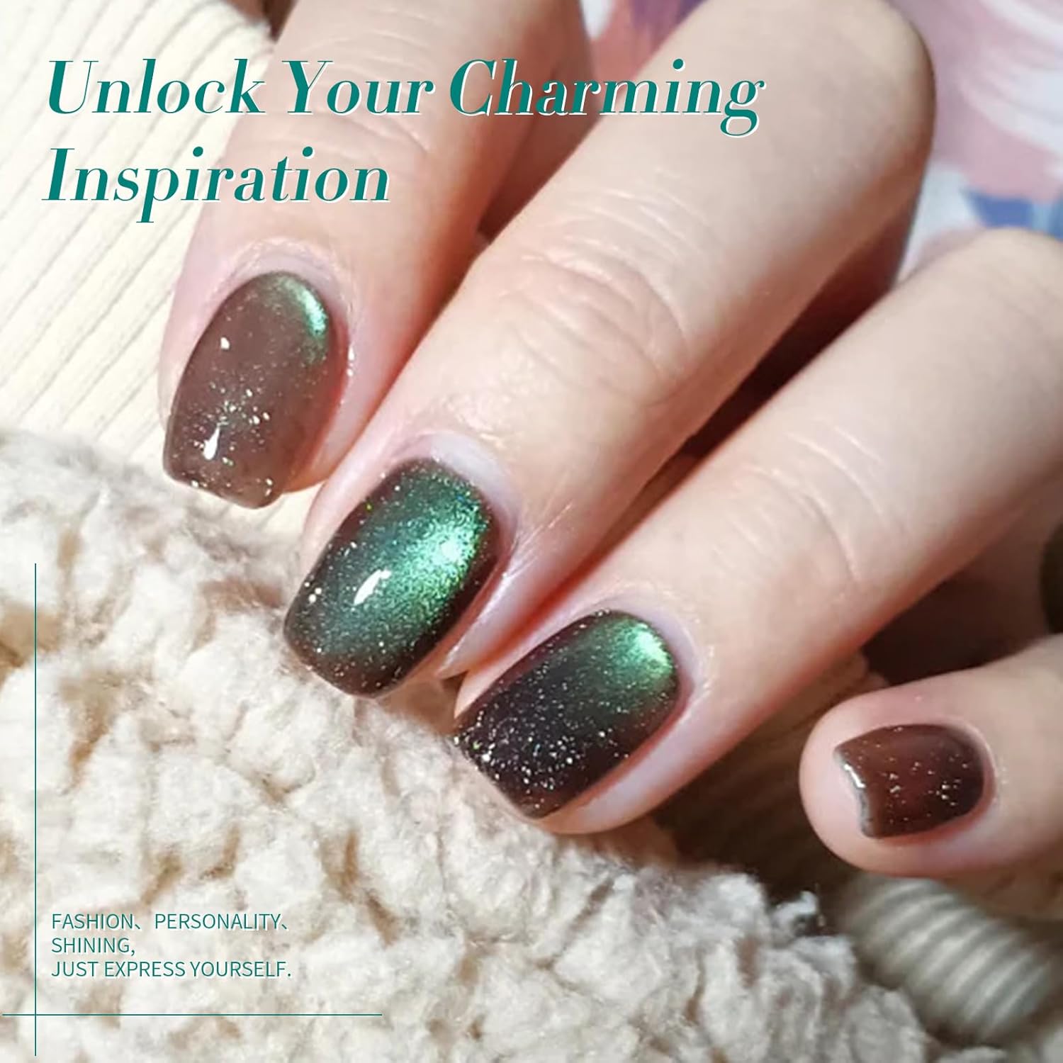 Born Pretty Cat Magnetic Eye Gel Nail Polish,Brown Green Magnetic Gel Polish Shimmer Magnetic Eye Gel Manicure Nail Art DIY 15ml-BrightBean Baby