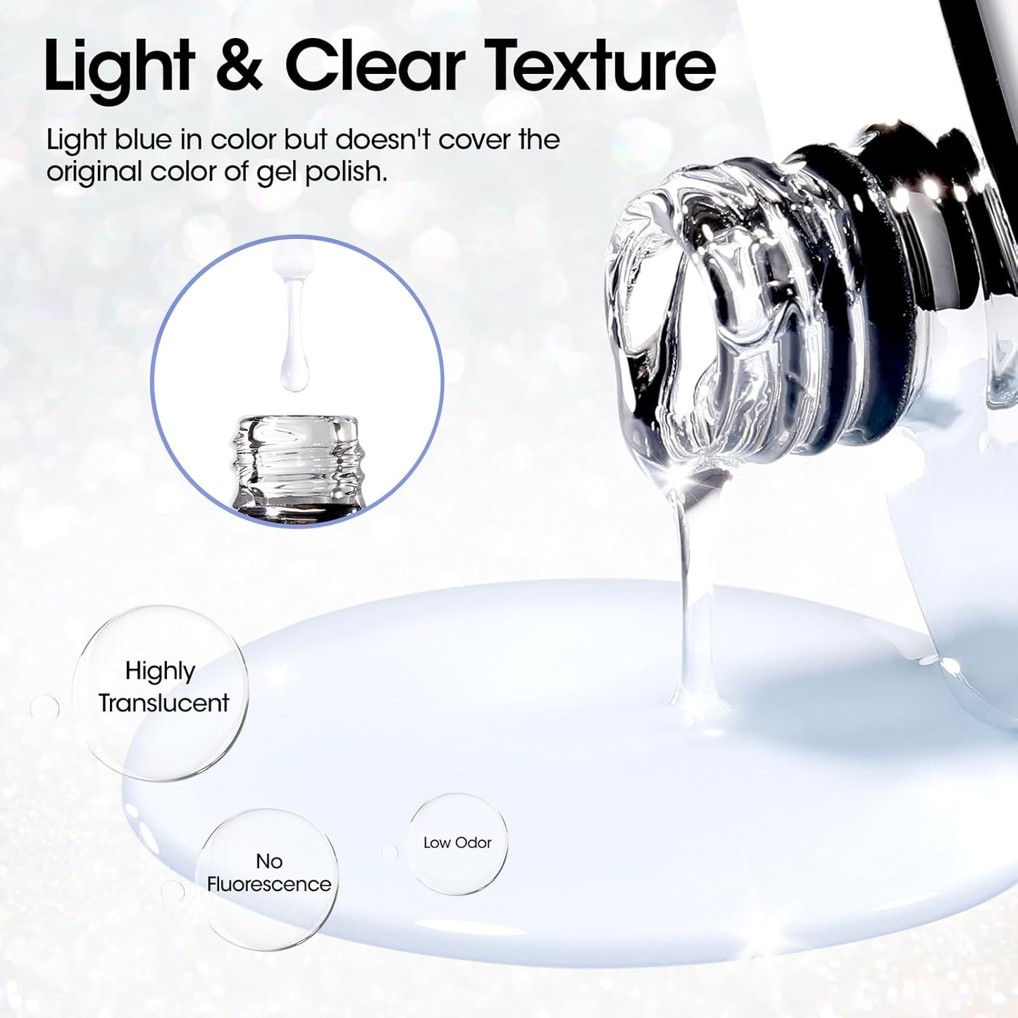 GELLEN 20ml Gel Top Coat, High Gloss Shiny Top Coat Nail Polish, Long Lasting Soak Off UV Light Needed Clear Nail Gel, Home Salon Manicure Gift for DIY Nail Art-BrightBean Baby