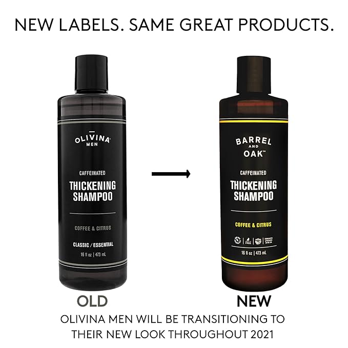 Barrel and Oak - Caffeinated Thickening Shampoo, Biotin Shampoo, Hair Care for Men, Strengthens & Hydrates, Biotin for Thicker Hair, Essential Oil-Based Scent, Vegan (Coffee & Citrus, 16 oz)-BrightBean Baby