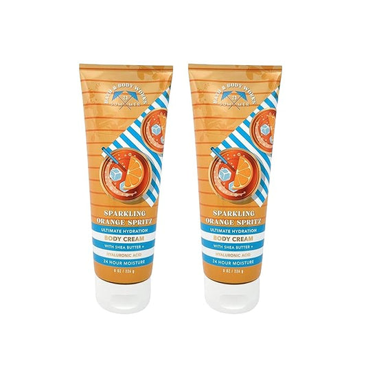 Bath & Body Works Ultimate Hydration Body Cream (Sparkling Orange Spritz), 8 Ounce (Pack of 2)-BrightBean Baby