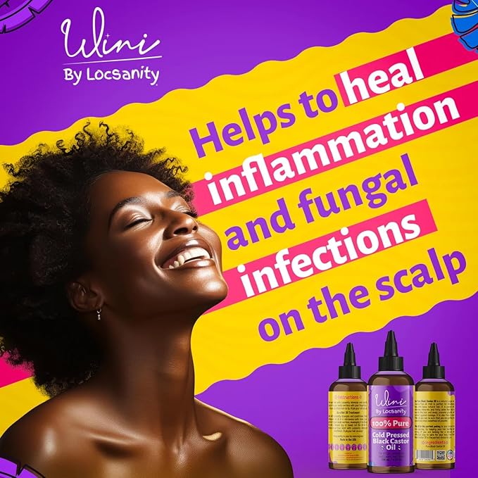 Locsanity Wini Pure 100% Cold Pressed Jamaican Black Castor Oil For Hair and Skin, 4 Fl Oz-BrightBean Baby