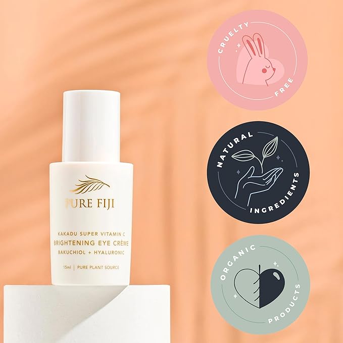 PURE FIJI Eye Cream Vitamin C Brightening Eye Cream, Under Eye Cream for Wrinkles and Bags, Under Eye Cream For Dark Circles, Smoothing & Anti-Aging Skincare (0.5oz/15ml)-BrightBean Baby