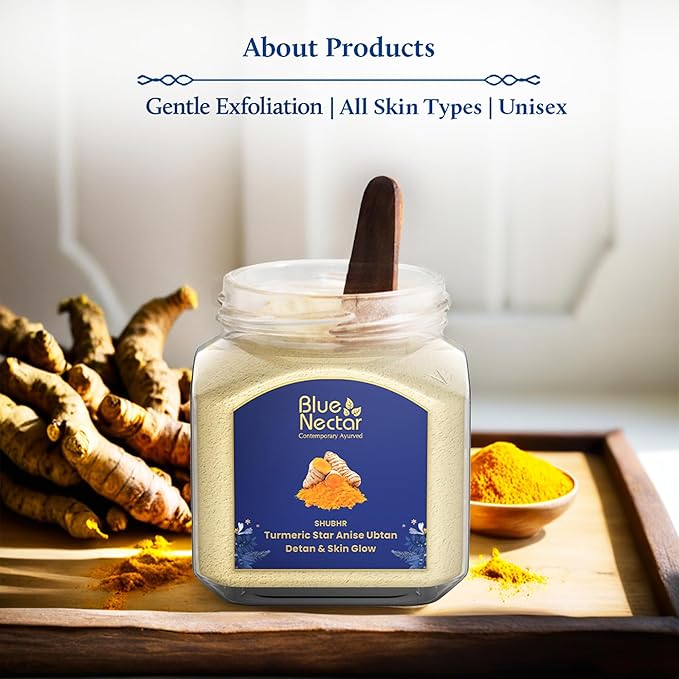 Blue Nectar Turmeric Ubtan Powder for Glowing Skin | Ayurvedic Ubtan Face Pack for Skin Brightening | Tan Removal Face Pack for Women & Men with Multani Mitti Powder | (3.5 Oz, 9 Herbs)-BrightBean Baby