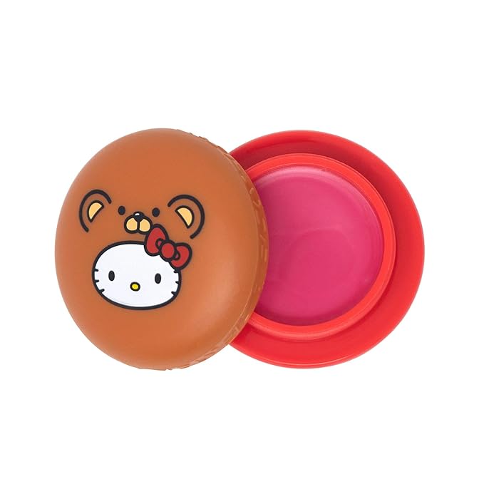 The Crème Shop x Sanrio Hello Kitty Macaron Lip Balm Korean Cute Scented Pocket Portable Soothing Advanced Must-Have on-the-go (Hello Kitty Red Velvet)-BrightBean Baby